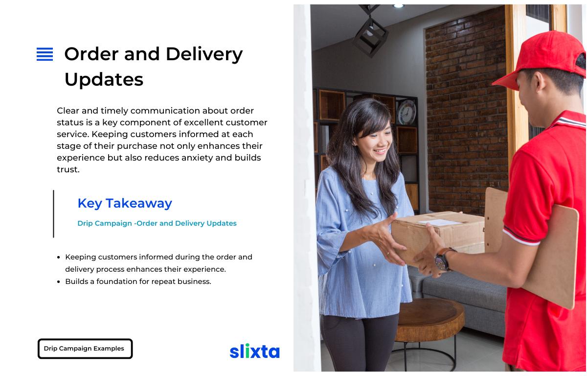 Keeping customers informed throughout the order and delivery process enhances their overall experience and builds a foundation for repeat business.