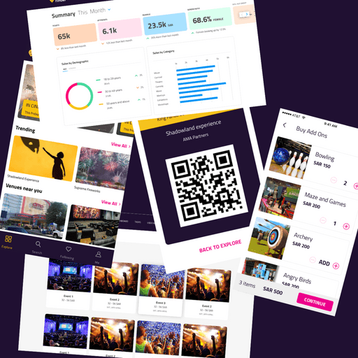 Event ticket booking & add-on shopping